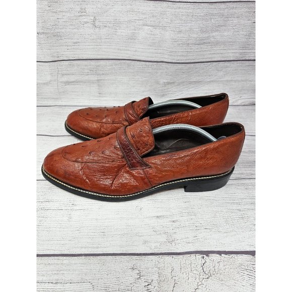 Ostrich Men's Penny Loafer Size 12 with Wood Sole - Picture 9 of 16